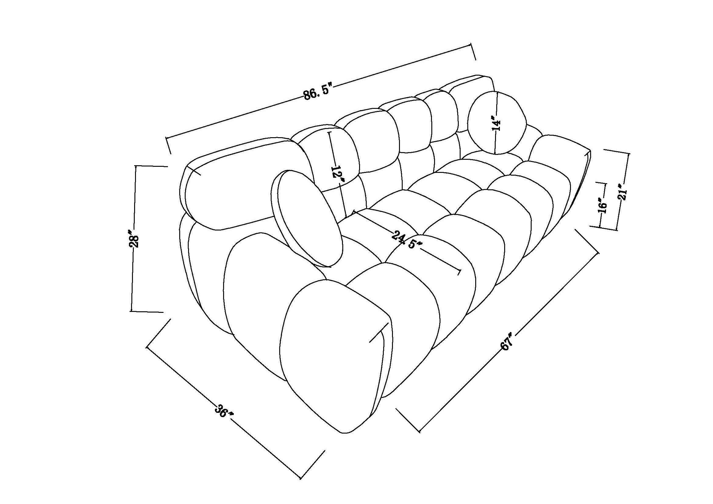 87.4 Largo, 35.83 pulgadas de Profundidad, Estructura para el Cuerpo Humano de Personas de EE.UU., Sofá Marshmallow, Sofá Bouclé, de 3 Plazas, VERDE OLIVA BOUCLE