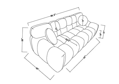 87.4 Length ,35.83inch Deepth ,human Body Structure For USA People, Marshmallow Sofa,boucle Sofa ,3 Seater, OLIVE GREEN BOUCLE