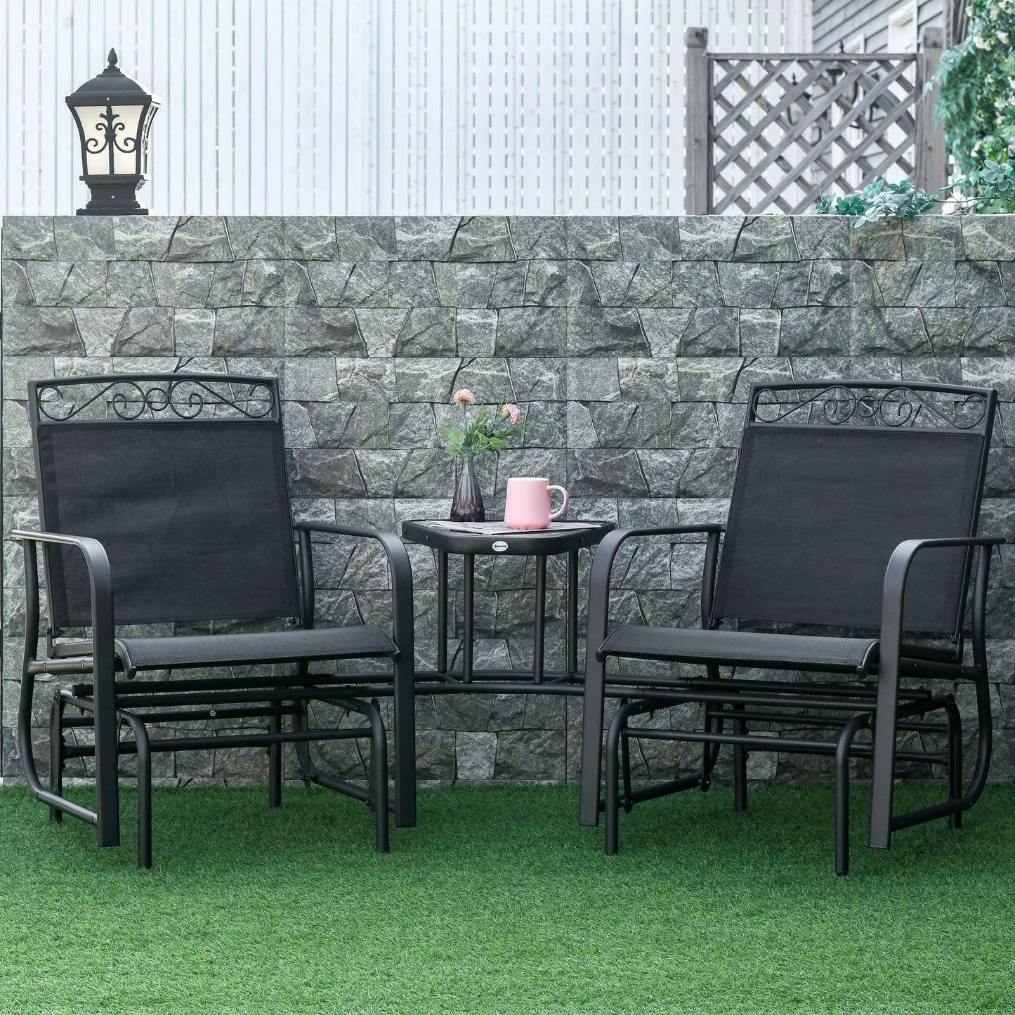 Set of 2 Outdoor Glider Chairs