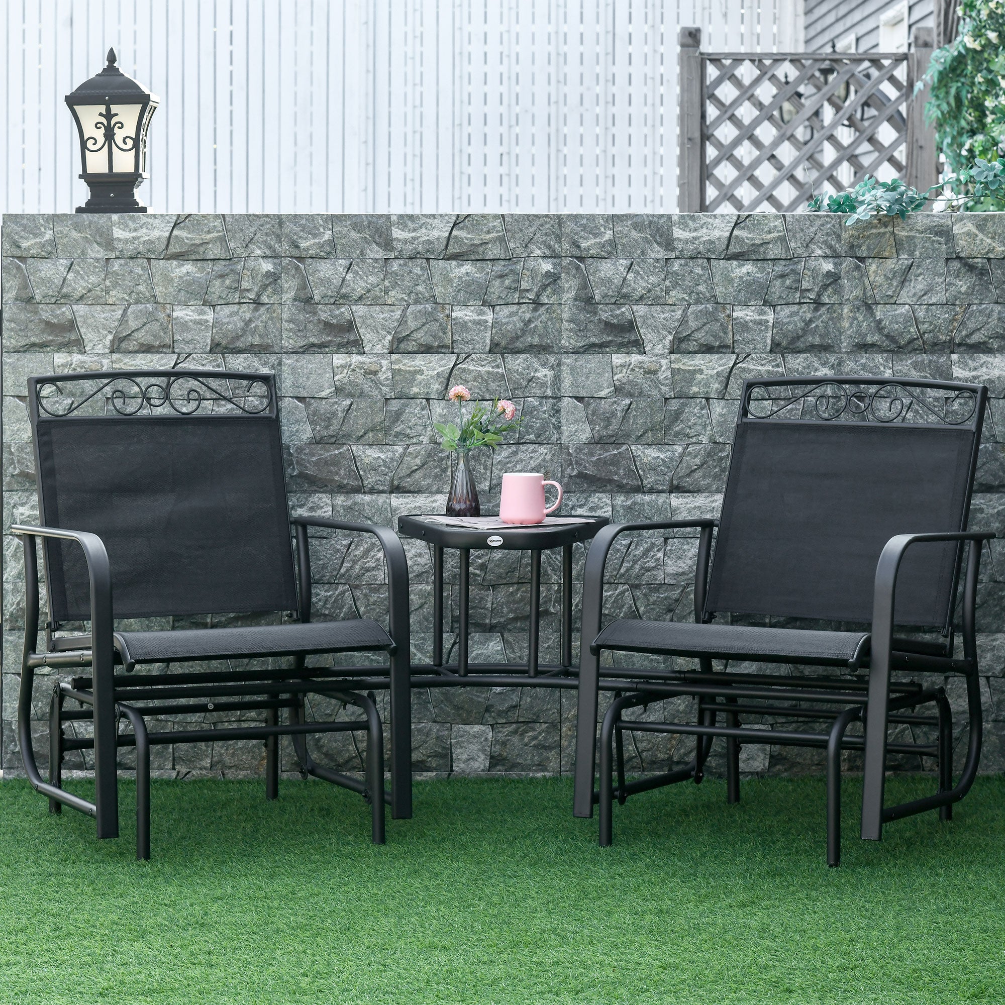 Conjunto de 2 Sillas Columpio para Exteriores