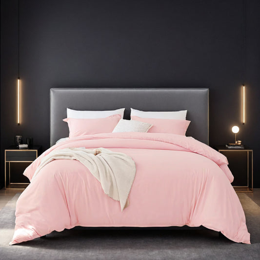 Pink Extra Large Duvet Cover Set Crafted From Premium Colorfast Fabric That's Breathable, Fade-resistant And Luxuriously Soft. Features Modern Luxury Hotel Design Suitable For All Seasons. Perfect For