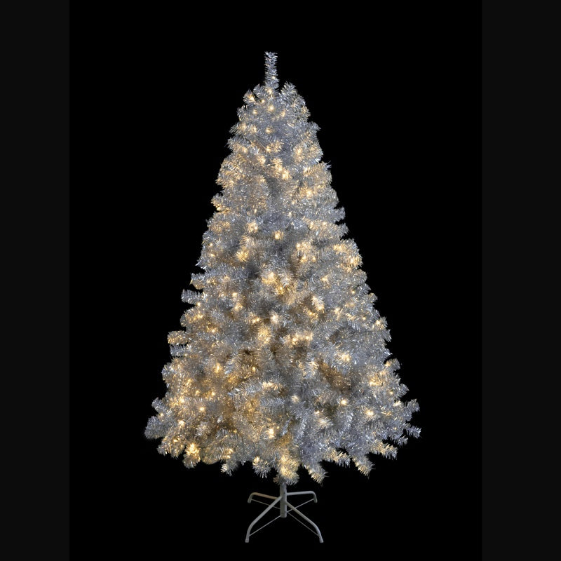 Silver Pre-Lit Christmas Tree