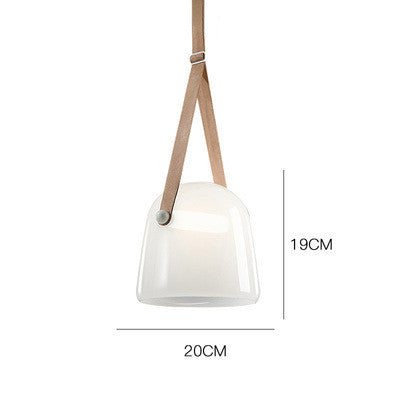 Post Modern Creative Leather Strap Glass Chandelier