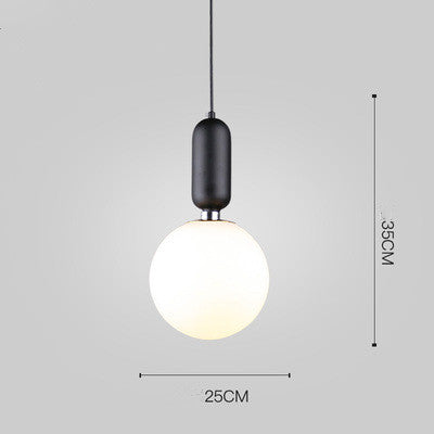 Single Head Glass Ball Chandelier Restaurant