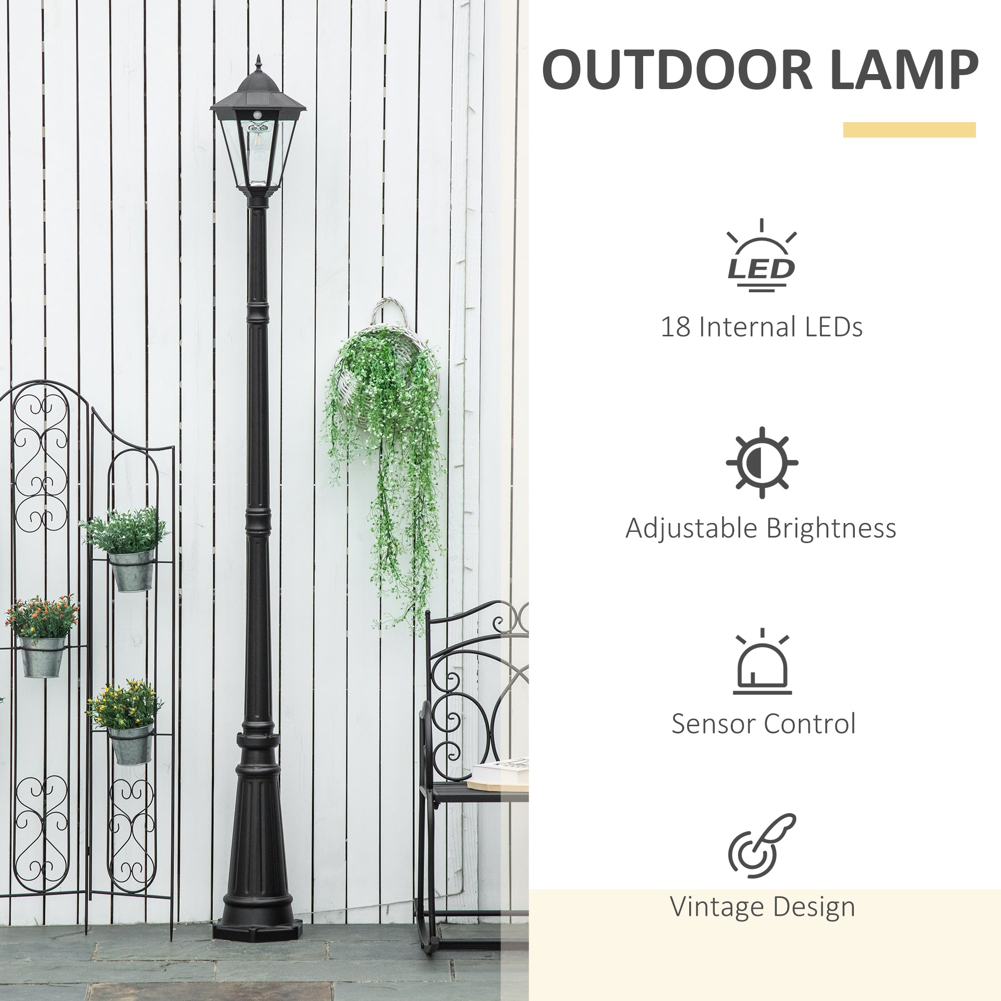 Modern Black Lamp Post