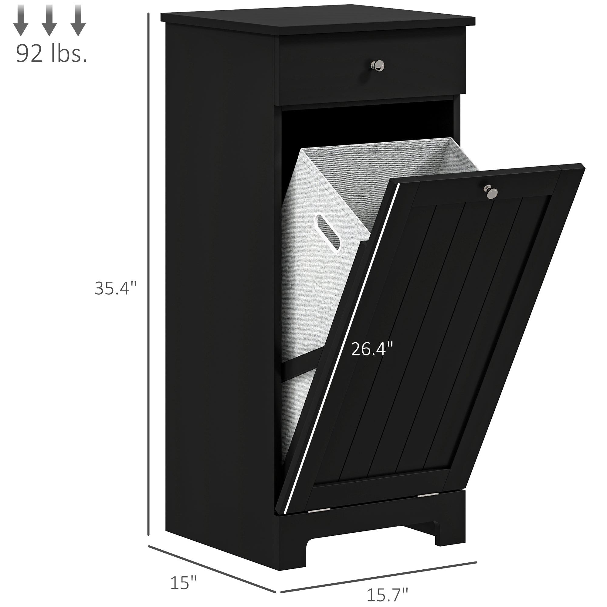 White Laundry Hamper Cabinet