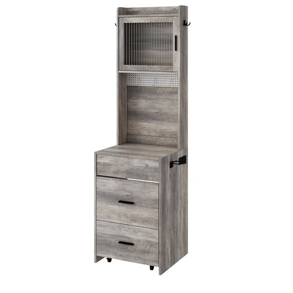 Gray Hemp Faced Particleboard With Triamine 2 Pull 1 Door 1 Flip LED 3 Tone Light Touch Mirror Dressing Table Set