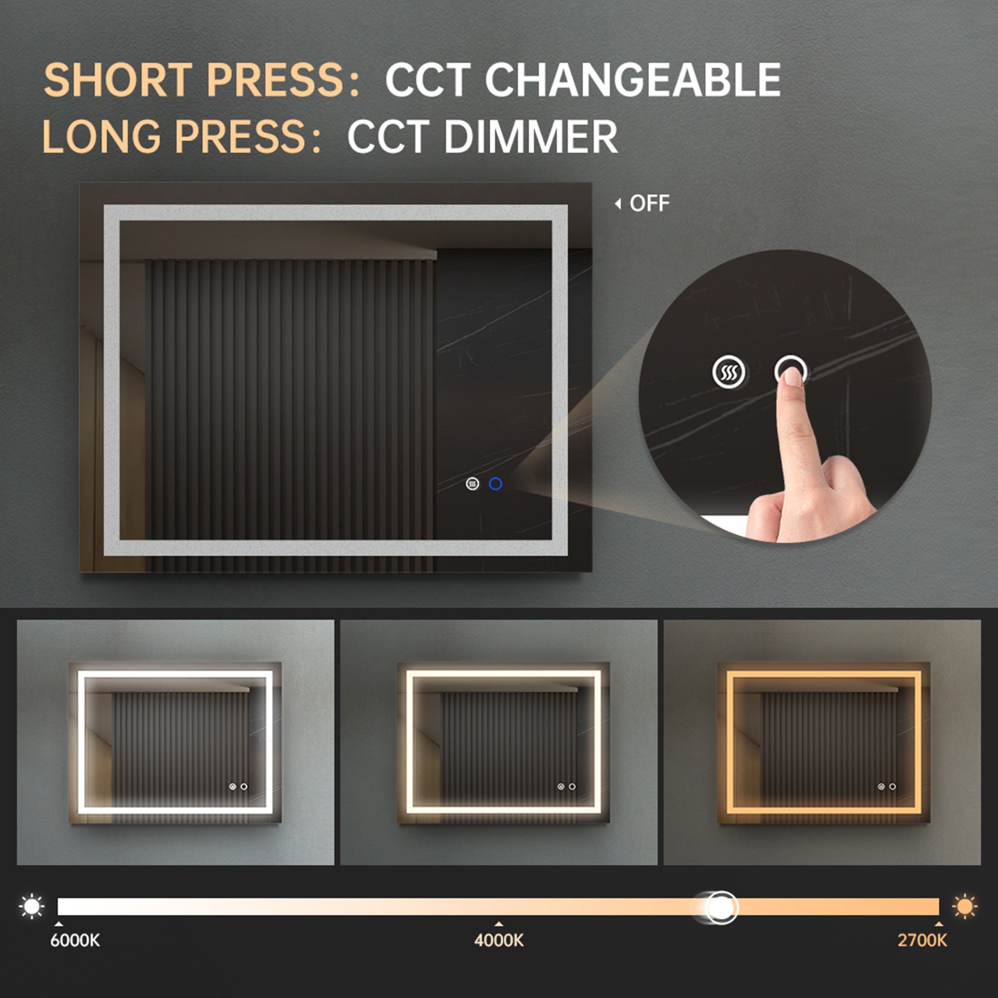 LED Touch Control Mirror