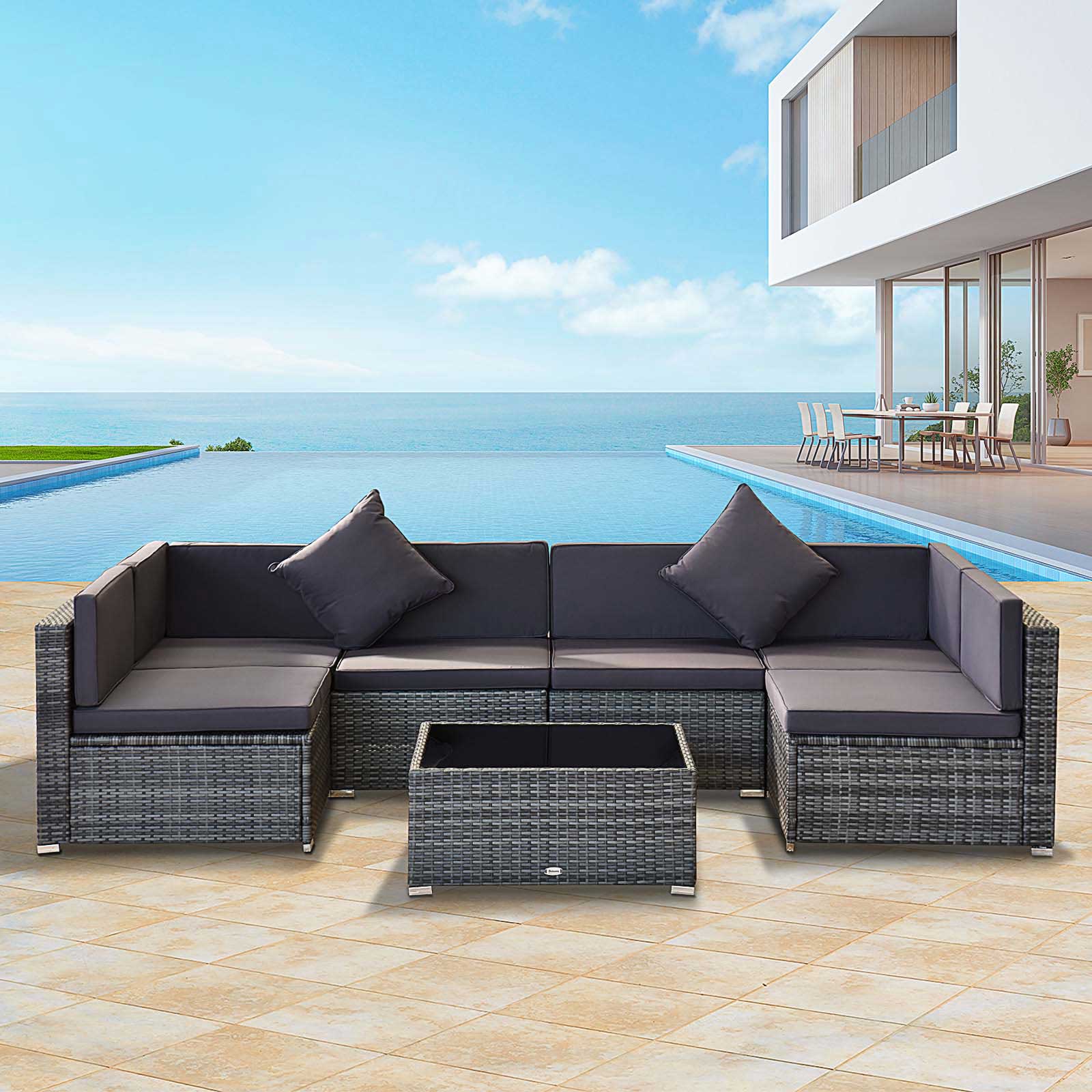Gray Woven Patio Set