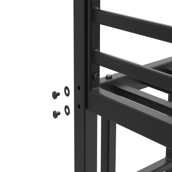 Cama Litera de Metal Doble sobre Doble, Cama Litera Baja con Escalera, Marco de Cama, Negro, Construcción de Acero Resistente, Diseño Seguro, Ensamblaje Fácil, Capacidad de 250 lb en la Cama Superior, Capacidad de 350 lb en la Cama Inferior