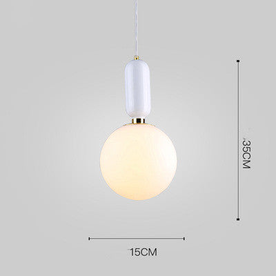 Single Head Glass Ball Chandelier Restaurant