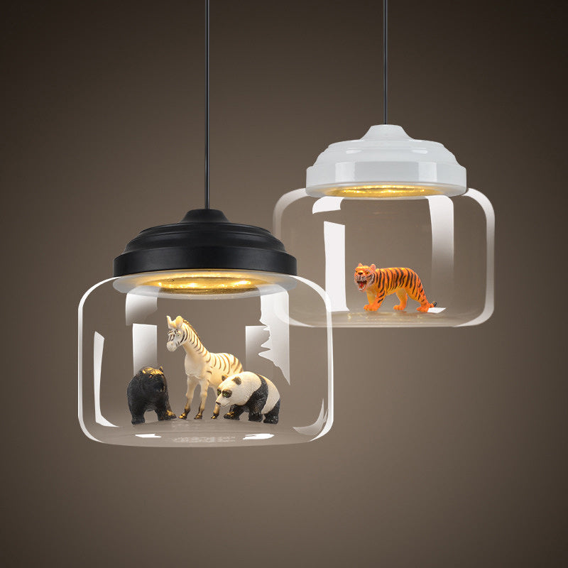 Creative Personality Cartoon Animal Children's Room Glass Chandelier