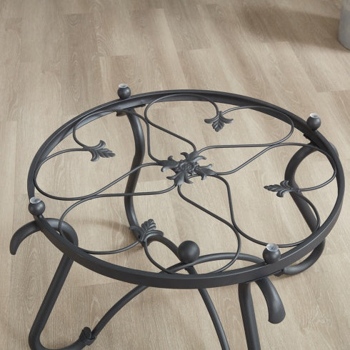 Black Glass Coffee Table Set