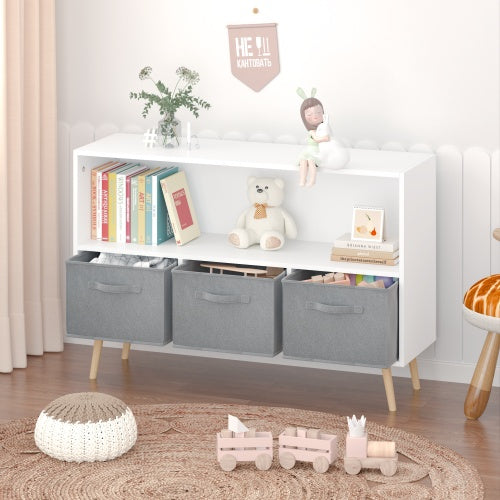 White Fabric Kids Bookshelf