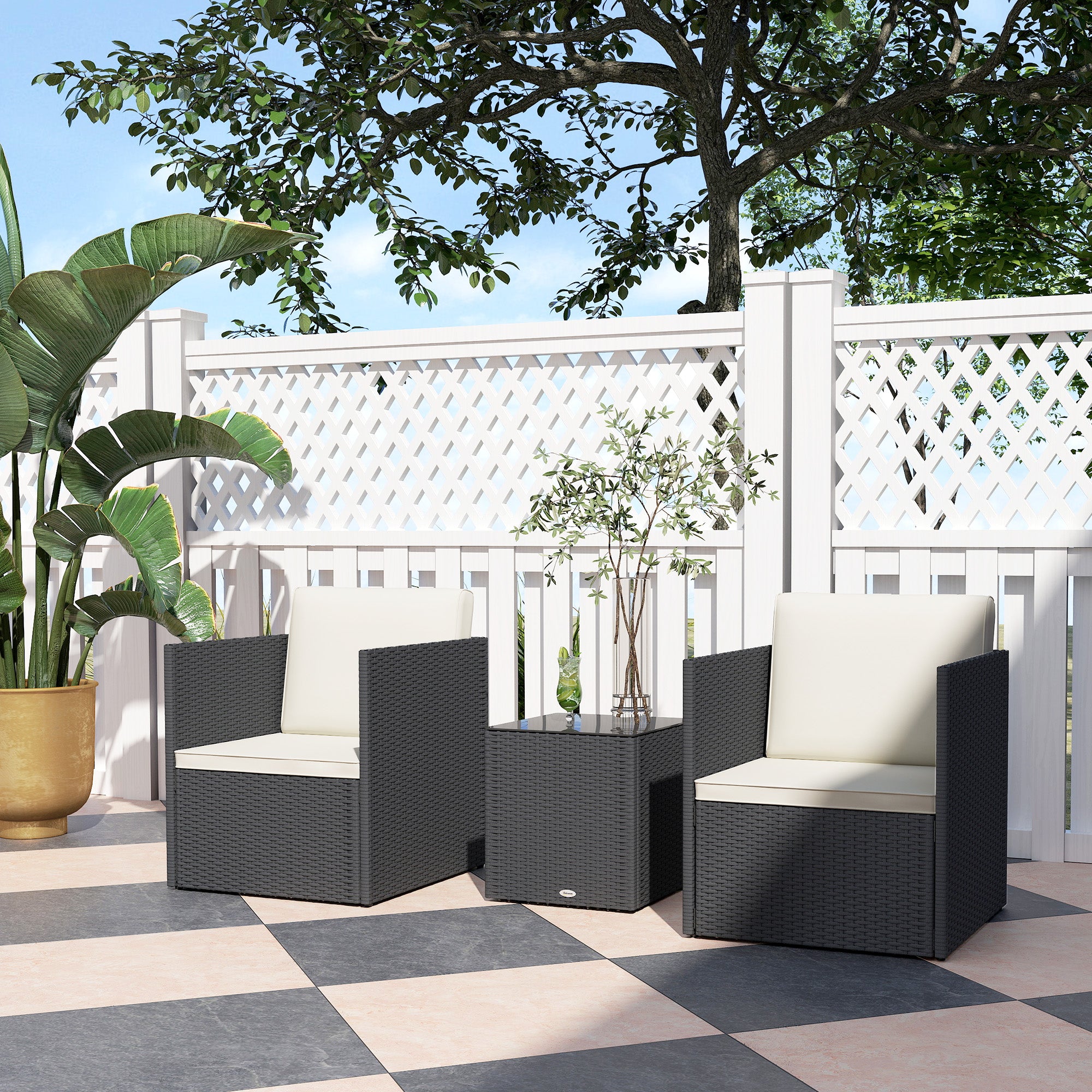 Rattan Wicker Bistro Set