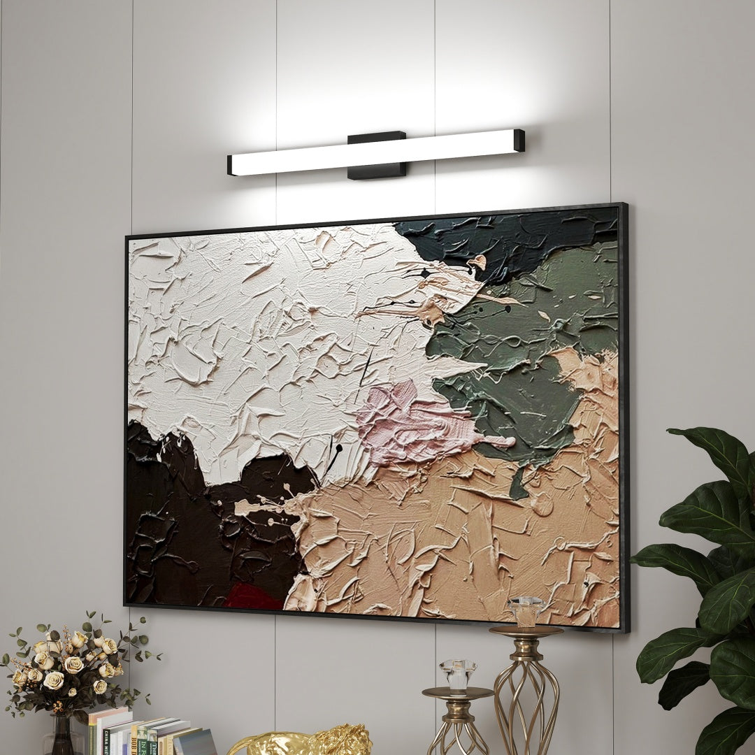 Luz para Tocador de Baño Negro - 33 Pulgadas Luces Modernas para Tocador de Baño - 18W Luces LED para Baño Sobre el Espejo Luz Blanca Fría 6000K