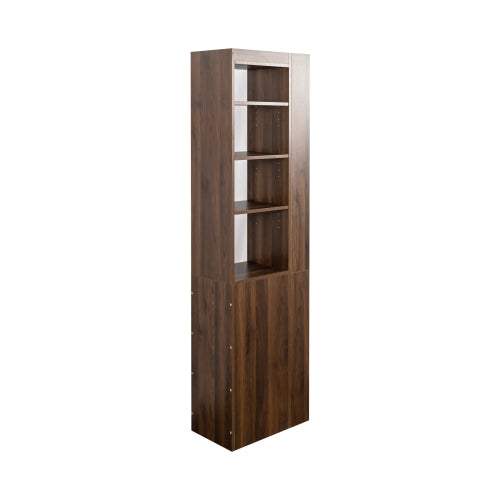 Gabinete de Almacenamiento para Pantalla de 70.87 H, Estantería de 4 Niveles, 3 Cajones Laterales y 4 Estantes de Exhibición Pequeños, Estantería Alta Moderna de Madera para Libros para Sala de Estar o Oficina en Casa
