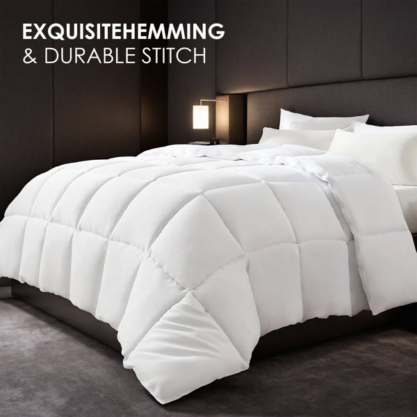 Extra Large White Checkered Plump Duvet - Luxury Hotel-grade Bedding For Bedrooms And Guesthouses. Features Ultra-soft Thickened Warmth With All-season Versatility. Crafted From Premium Breathable Mic
