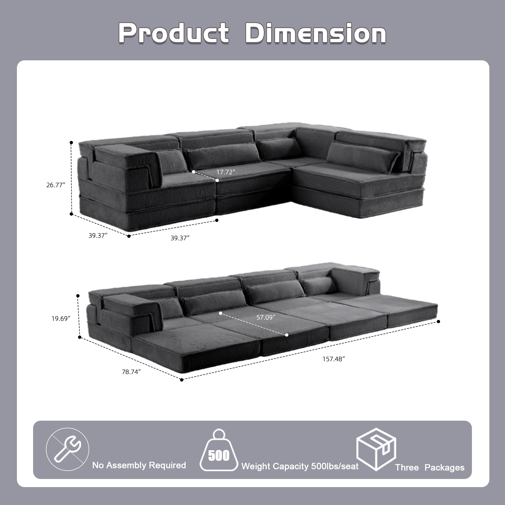 Dark Grey Sectional Sofa