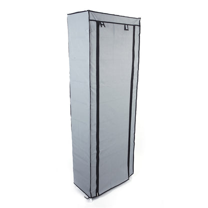 Narrow Shoe Rack With Nonwoven Fabric Covers 10 Tiers Tall Shoe Rack For Closet Entryway Sturdy Shoe Rack Organizer Holds 20-27 Pairs Free Standing Shoe Storage Cabinet Grey