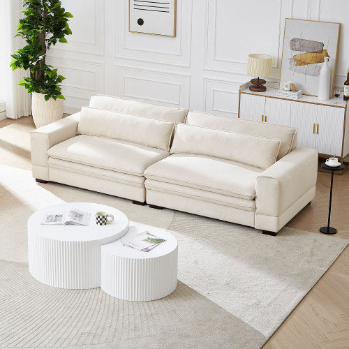 Sofá Medieval Sofá de Tela Moderna para Sala de Estar, Dormitorio, Apartamento, Oficina en Casa Beige