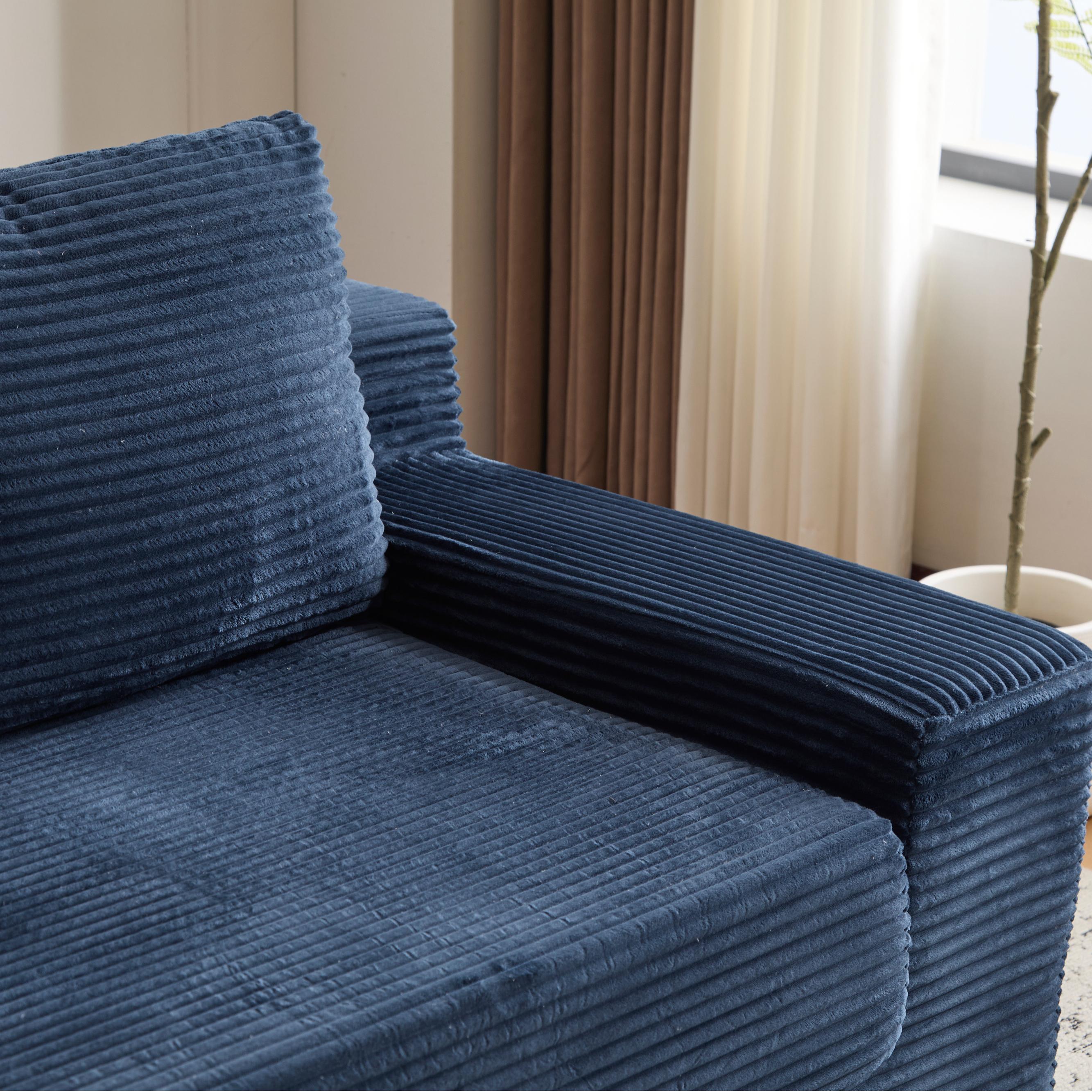 Dark Grey Corduroy Loveseat