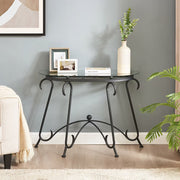 Black Glass Console Table