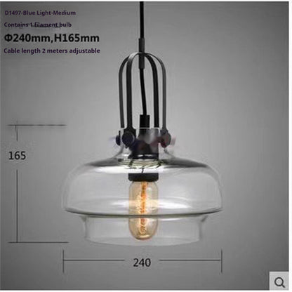Retro Industrial Style Lighting Bar Glass Chandelier