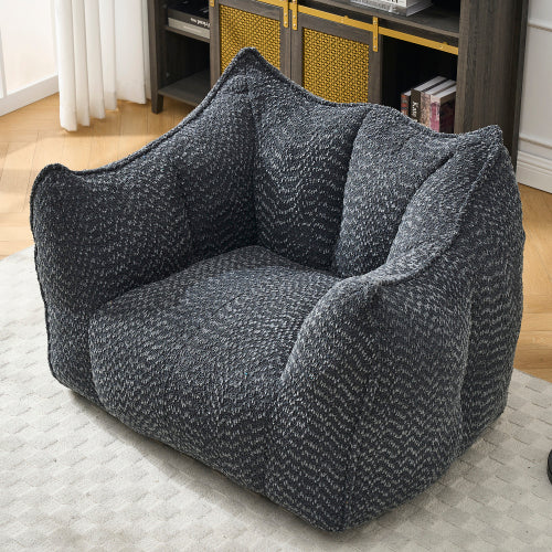 Sofá-Cama de Habichuelas de Peluche Comprimido - Relleno de Espuma de Alta Resiliencia, Silla de Salón de Boucle Ultra Suave para Una o Dos Personas, Asiento Acogedor para la Sala de Estar para Leer, Jugar y Relajarse, Ahorro de Espacio por Vacío