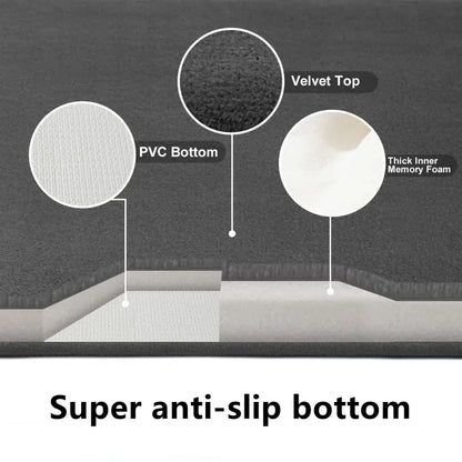 Decorbites™ absorbent coral velvet bathroom door mat with black velvet top white pvc bottom and thick memory foam for anti-slip safety