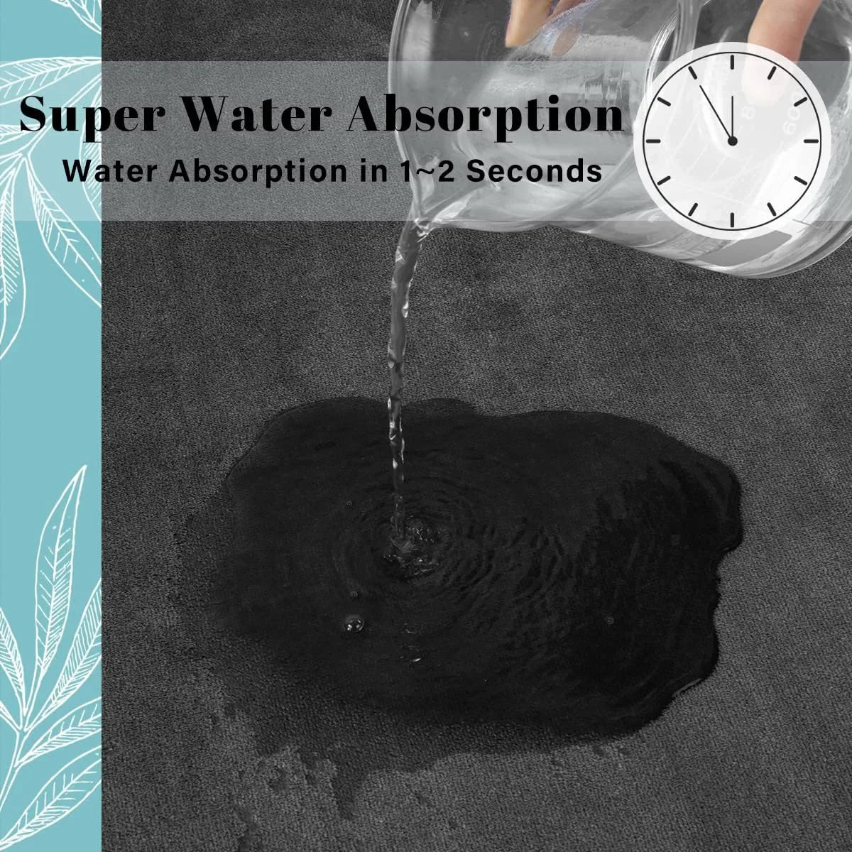 Absorbent Coral Velvet Bathroom Door Mat