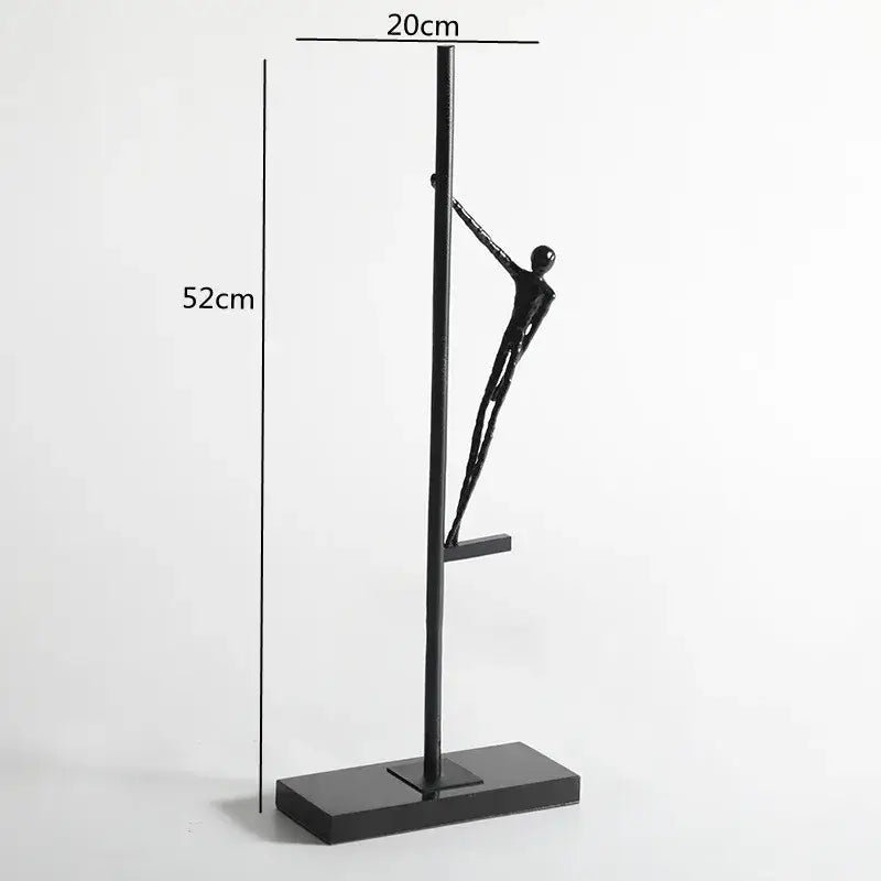 Black metallic pole dancer figurine 52cm tall with sleek minimalist design as decorbites black metal sports figure sculpture