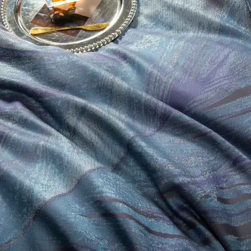 Luxurious blue and purple patterned 1500tc jacquard egyptian cotton bedding set with subtle sheen for bedroom use