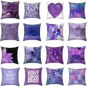 A collection of decorbites blue purple pillow cases with abstract blue purple polyester designs for bedroom throw decor
