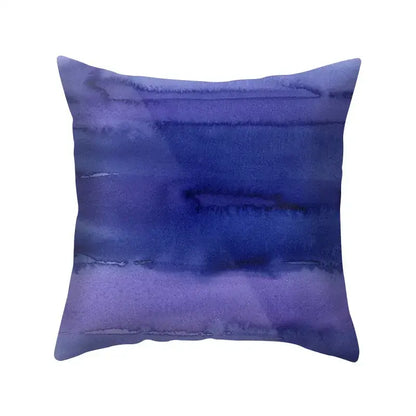 Purple watercolor abstract pillow case with blended deep blue and lavender hues blue purple polyester decorbites cover