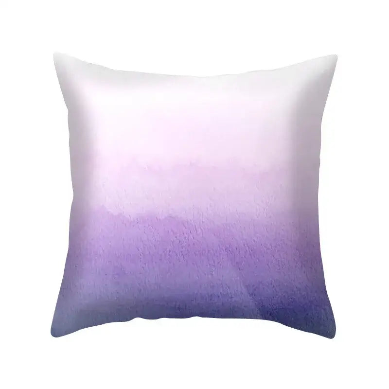 A square blue purple polyester pillow case with a soft watercolor gradient for decorbites blue purple bedroom decor