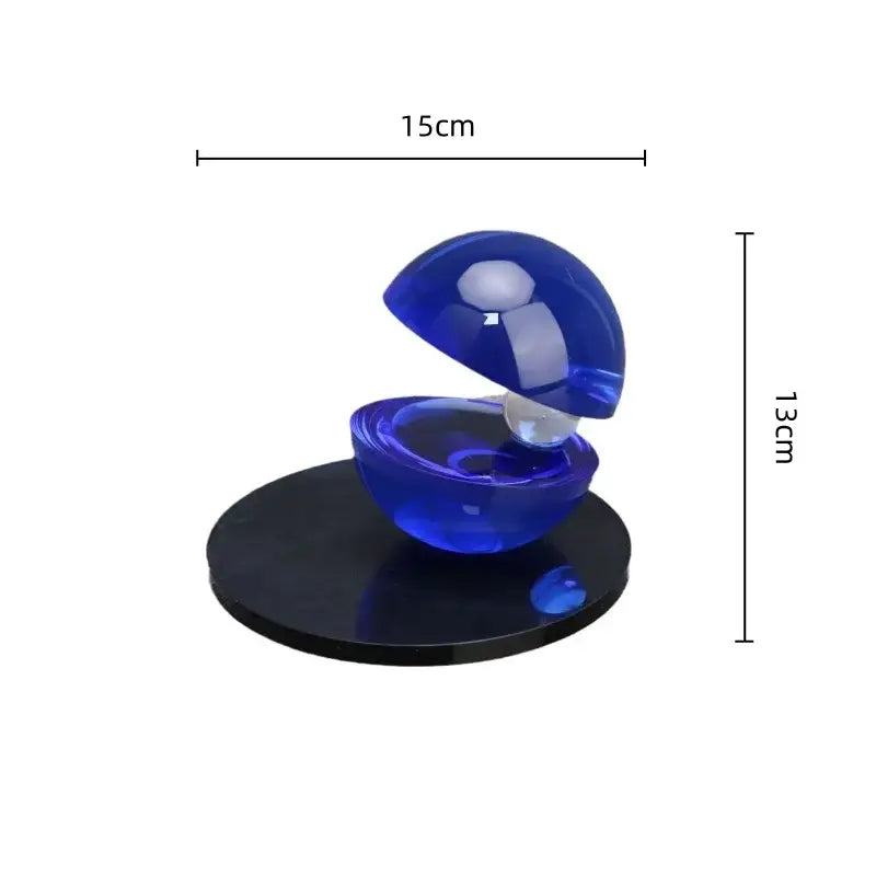 Blue translucent acrylic sphere with clear inner globe opening like an egg for home decor semi-circle ornaments by decorbites crystal glass