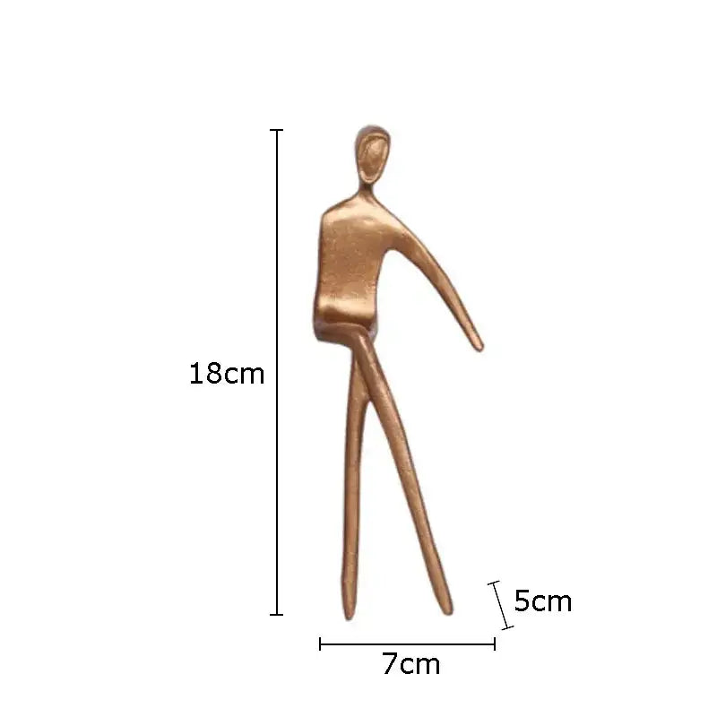 Bronze-colored abstract human figurine sculpture 18cm tall by 7cm wide from decorbites gold plated sculpture set decor