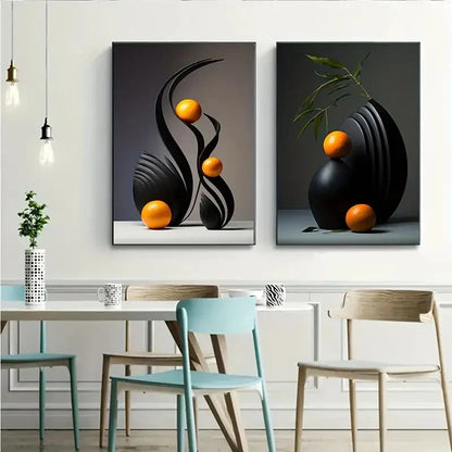 Abstract Canvas Print Set: 3D Sculpture Wall Art