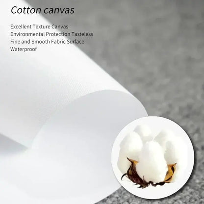 White cotton canvas fabric with fine smooth texture and waterproof qualities for decorbites™ dumpling lazy cat wall art