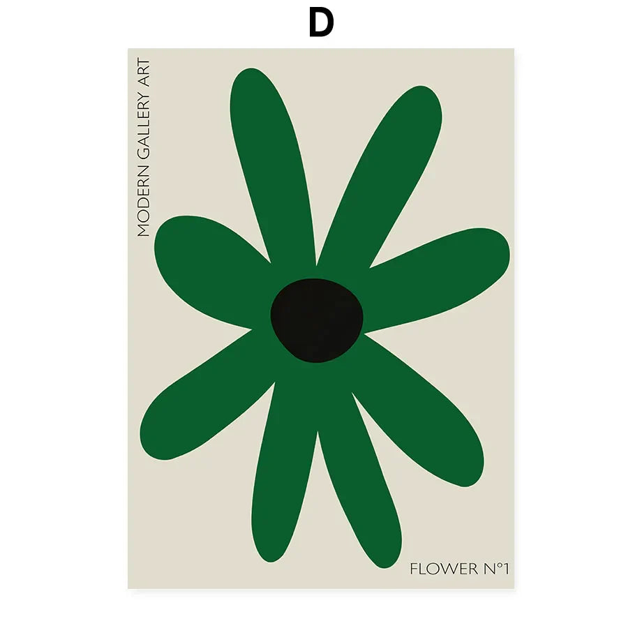 Abstract Flowers Wall Art Print Canvas Decor - D / 40X60CM - Posters