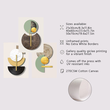 Abstract Geometric Canvas Art Set