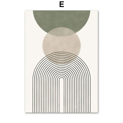 Abstract Geometric Leaf Canvas Wall Art - E / 40X50cm No Frame - Posters