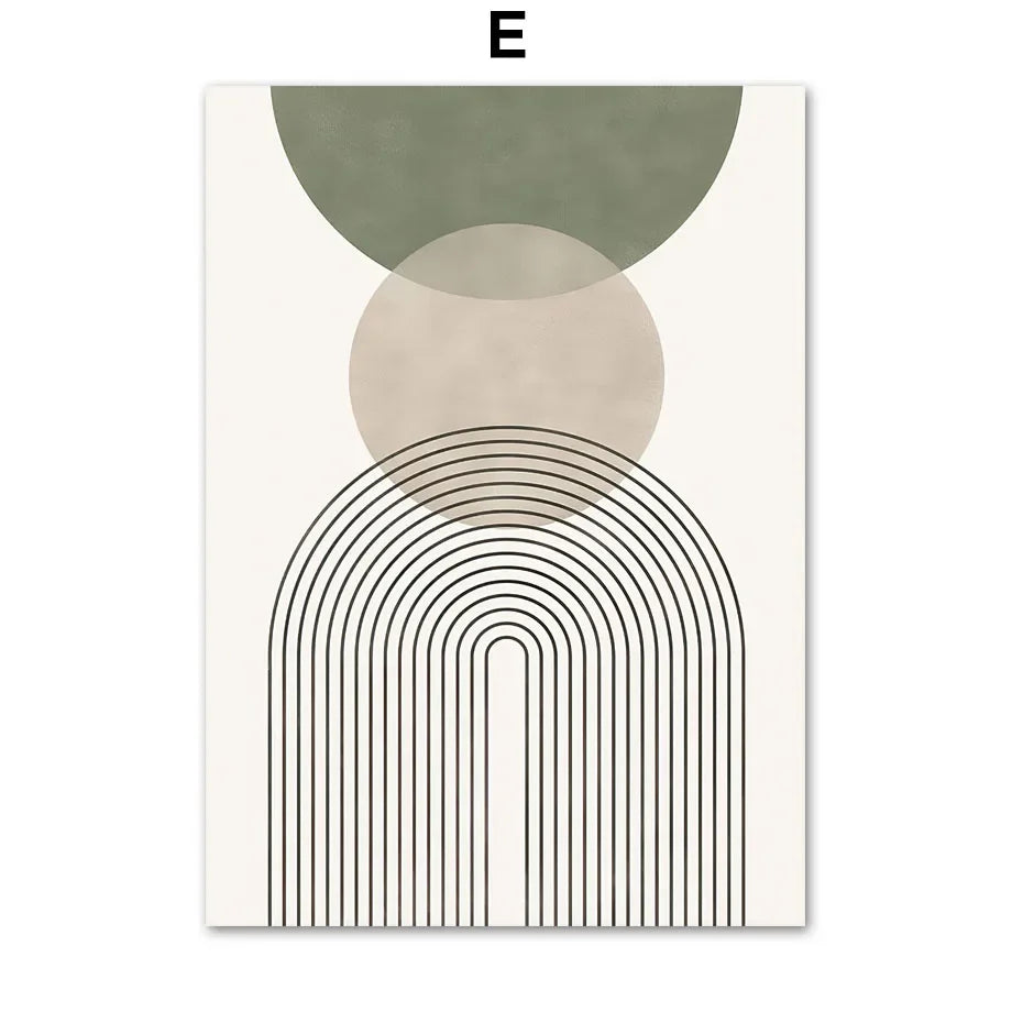 Abstract Geometric Leaves Canvas Wall Art - Posters