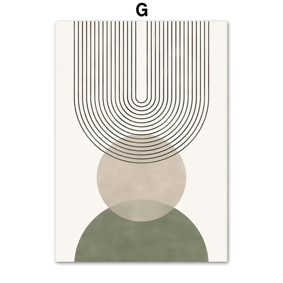 Abstract Geometric Leaves Canvas Wall Art - G / 40X50cm No Frame - Posters