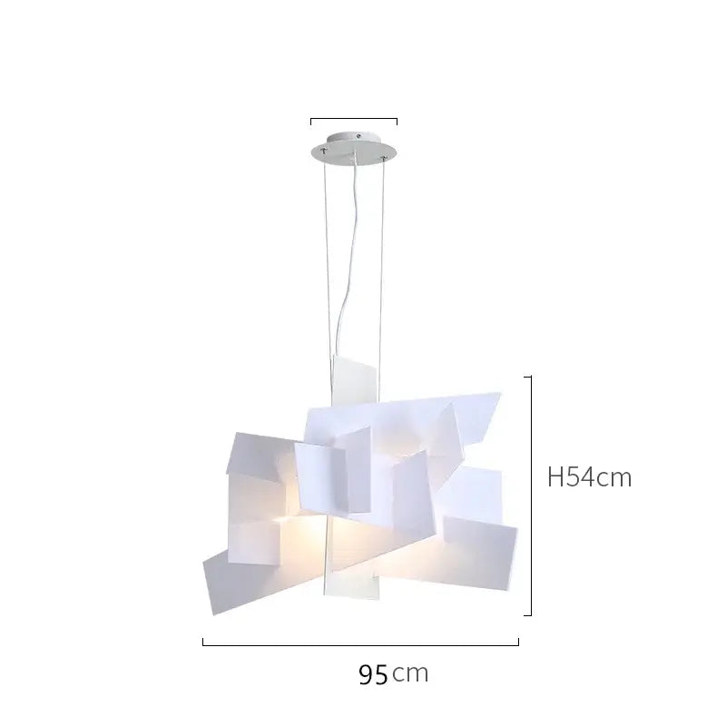Modern white and gold pendant lamp with layered geometric panels and sleek circular ceiling mount for decorbites big bang use