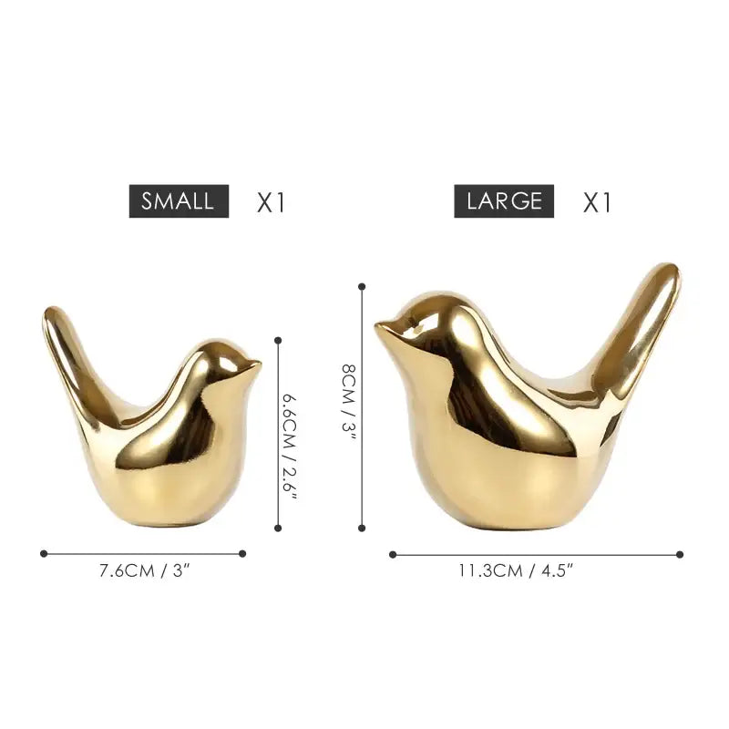 Gold resin statue of glossy ceramic abstract eagle figurines in small and large sizes for living room decor