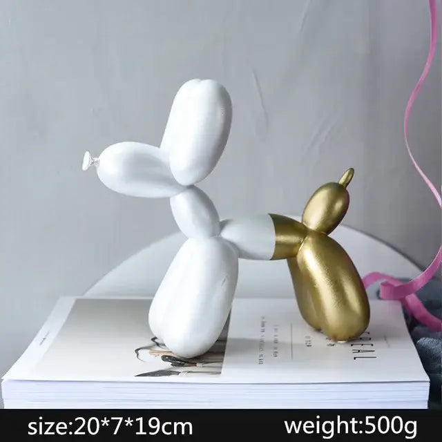 Abstract golden eagle resin statue with a glossy white and gold finish as a decorative gold resin statue for living room decor