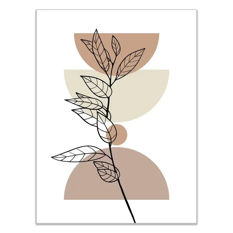 Abstract Green Plants Wall Art Trio - 7 / 40x50CM No Frame - Posters