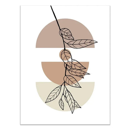 Abstract Green Plants Wall Art Trio - 9 / 20x30CM No Frame - Posters